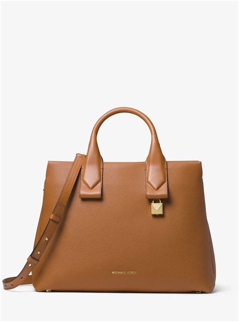 Rollins Large Pebbled Leather Satchel 